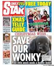 Daily Star () Newspaper Front Page for 21 December 2019