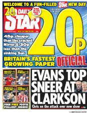 Daily Star () Newspaper Front Page for 21 March 2016