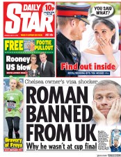 Daily Star () Newspaper Front Page for 21 May 2018