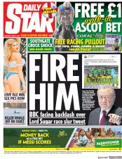 Daily Star () Newspaper Front Page for 21 June 2018