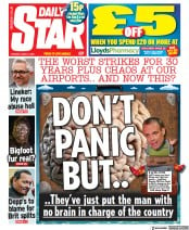 Daily Star () Newspaper Front Page for 21 June 2022