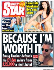 Daily Star () Newspaper Front Page for 21 July 2017