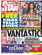 Daily Star () Newspaper Front Page for 22 December 2018