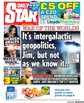 Daily Star () Newspaper Front Page for 22 January 2022