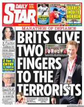 Daily Star () Newspaper Front Page for 22 April 2013