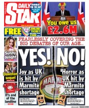 Daily Star () Newspaper Front Page for 22 April 2021