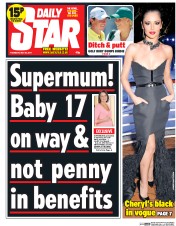 Daily Star () Newspaper Front Page for 22 May 2014