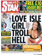 Daily Star () Newspaper Front Page for 22 June 2018