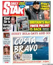 Daily Star () Newspaper Front Page for 22 June 2020