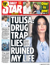 Daily Star () Newspaper Front Page for 22 July 2014