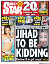 Daily Star () Newspaper Front Page for 22 July 2017