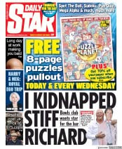 Daily Star () Newspaper Front Page for 23 October 2019