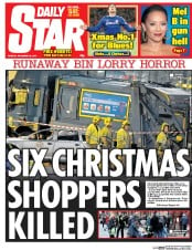 Daily Star () Newspaper Front Page for 23 December 2014