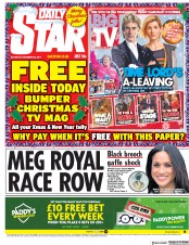 Daily Star () Newspaper Front Page for 23 December 2017