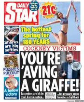 Daily Star () Newspaper Front Page for 23 March 2022