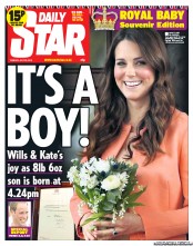 Daily Star () Newspaper Front Page for 23 July 2013