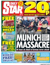 Daily Star () Newspaper Front Page for 23 July 2016