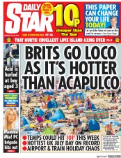 Daily Star () Newspaper Front Page for 23 July 2018