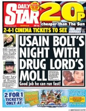 Daily Star () Newspaper Front Page for 23 August 2016