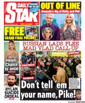 Daily Star () Newspaper Front Page for 23 September 2022