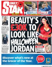 Daily Star () Newspaper Front Page for 24 October 2014