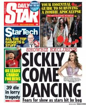 Daily Star () Newspaper Front Page for 24 October 2019