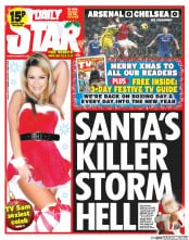 Daily Star () Newspaper Front Page for 24 December 2013