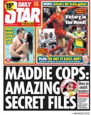 Daily Star () Newspaper Front Page for 24 February 2014