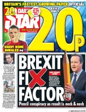 Daily Star () Newspaper Front Page for 24 June 2016