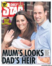 Daily Star () Newspaper Front Page for 24 July 2013