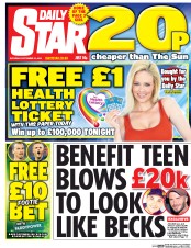 Daily Star () Newspaper Front Page for 24 September 2016