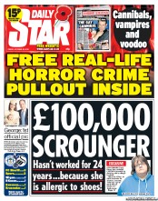 Daily Star () Newspaper Front Page for 25 October 2013