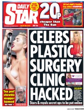 Daily Star () Newspaper Front Page for 25 October 2017