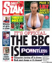 Daily Star () Newspaper Front Page for 25 October 2019