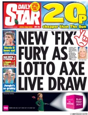 Daily Star () Newspaper Front Page for 25 November 2016