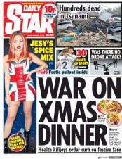 Daily Star () Newspaper Front Page for 25 December 2018