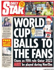 Daily Star () Newspaper Front Page for 25 February 2015
