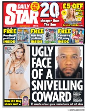 Daily Star () Newspaper Front Page for 25 March 2017