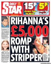 Daily Star () Newspaper Front Page for 25 April 2013