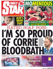 Daily Star () Newspaper Front Page for 25 April 2018