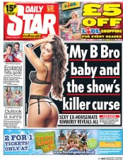 Daily Star () Newspaper Front Page for 25 July 2014