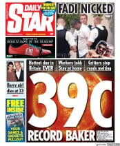 Daily Star () Newspaper Front Page for 25 July 2019