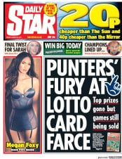 Daily Star () Newspaper Front Page for 25 August 2017