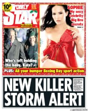 Daily Star () Newspaper Front Page for 26 December 2013
