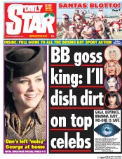 Daily Star () Newspaper Front Page for 26 December 2014