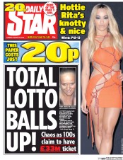 Daily Star () Newspaper Front Page for 26 January 2016