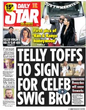 Daily Star () Newspaper Front Page for 26 May 2014