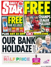 Daily Star () Newspaper Front Page for 26 May 2018