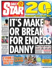 Daily Star () Newspaper Front Page for 26 June 2017