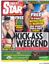 Daily Star () Newspaper Front Page for 26 August 2017